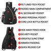 Sucipi Pickleball Bag - Men's -Women's Pickleball Backpack, Adjustable Sling Bag w/Fence Hook/Large Capacity/Safety Pocket-Black view 4