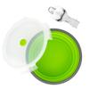 CCyanzi 1200ml Collapsible Camping Bowl Silicone Food Storage Container with Lid and Foldable Stainless Steel Fork Spoon, for Picnic, Travel, Camping, RV, Fridge and Microwave Bowls(Round, Green) view 2
