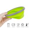 CCyanzi 1200ml Collapsible Camping Bowl Silicone Food Storage Container with Lid and Foldable Stainless Steel Fork Spoon, for Picnic, Travel, Camping, RV, Fridge and Microwave Bowls(Round, Green) view 4