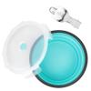CCyanzi 1200ml Collapsible Camping Bowl Silicone Food Storage Container with Lid and Foldable Stainless Steel Fork Spoon, for Picnic, Travel, Camping, RV, Fridge and Microwave Bowls(Round, Blue) view 2