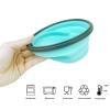 CCyanzi 1200ml Collapsible Camping Bowl Silicone Food Storage Container with Lid and Foldable Stainless Steel Fork Spoon, for Picnic, Travel, Camping, RV, Fridge and Microwave Bowls(Round, Blue) view 4