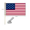 American Wholesale Superstore 5' Wood Flag Pole Kit Nylon White Bracket 15 Star Spangled Banner 3x5 Poly Flag view 2