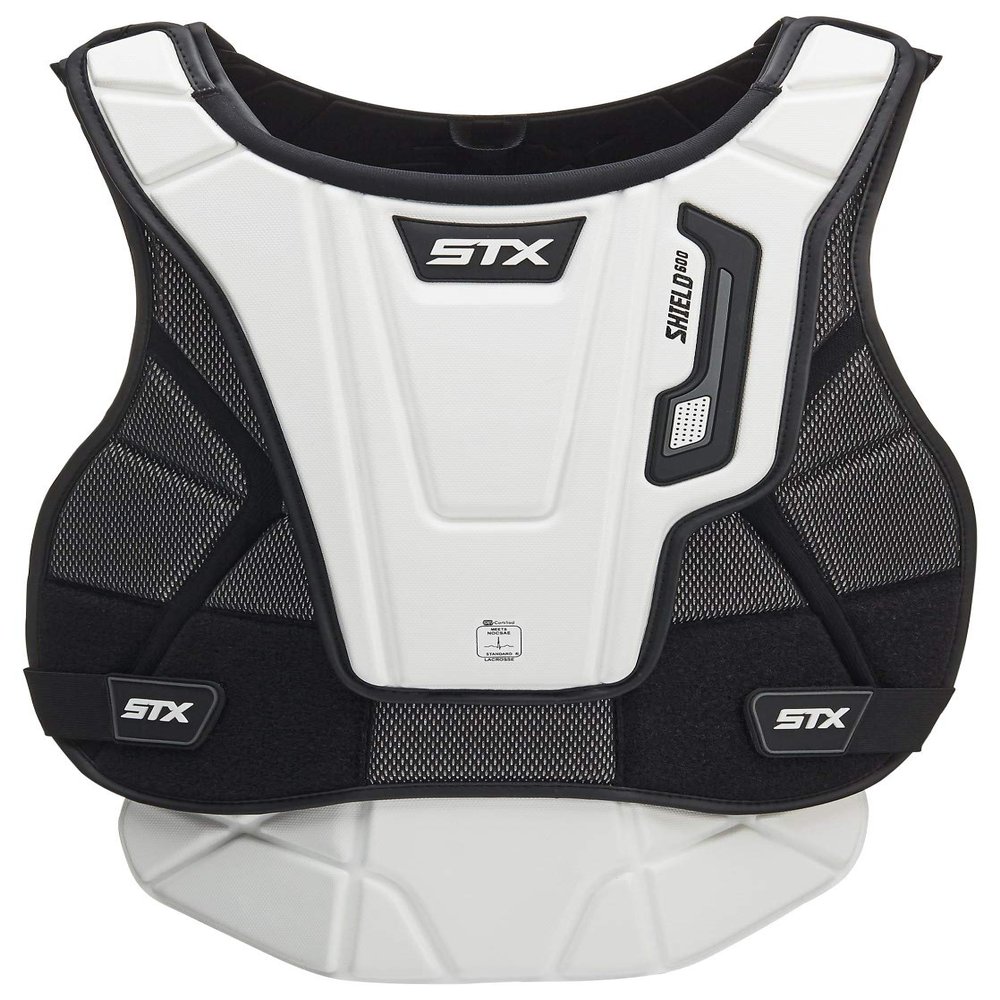 STX Lacrosse Shield 600 Goalie Chest Protector , white/black , Large