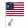 American Wholesale Superstore 5' Wooden Flag Pole Kit Nylon White Bracket & 34 Star USA Circular 3x5 Poly Flag view 1