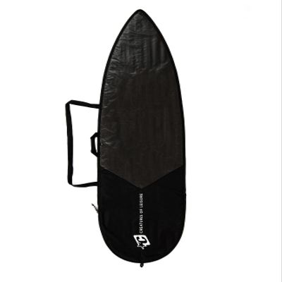 Creatures of Leisure 2023 Shortboard Icon Lite Cover, Durable Matte Black Tarpee, 3mm Foam Protection, Corrosion Resistant Zip, Black Silver, 5'8"