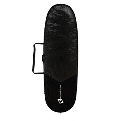 Creatures of Leisure 2023 Longboard Icon Lite Boardcover, 3mm Foam Protection, Durable Matte Black Tarpee, 2-year Warranty, Black Silver, 9'0"