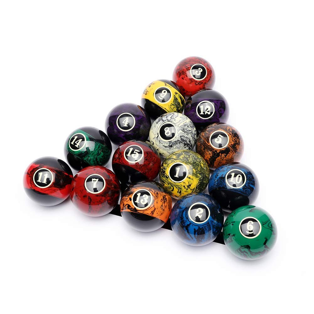 CUPPA Professional Pool Balls/Billiard Balls Set, Complete 16 Balls for Pool Tables (Black)