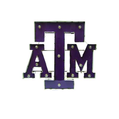 LRT SALES Texas A&M Aggies Illuminated Recycled Metal Wall Decor