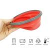 CCyanzi 1200ml Collapsible Camping Bowl Silicone Food Storage Container with Lid and Foldable Stainless Steel Fork Spoon, for Picnic, Travel, Camping, RV, Fridge and Microwave Bowls(Round, Red) view 4