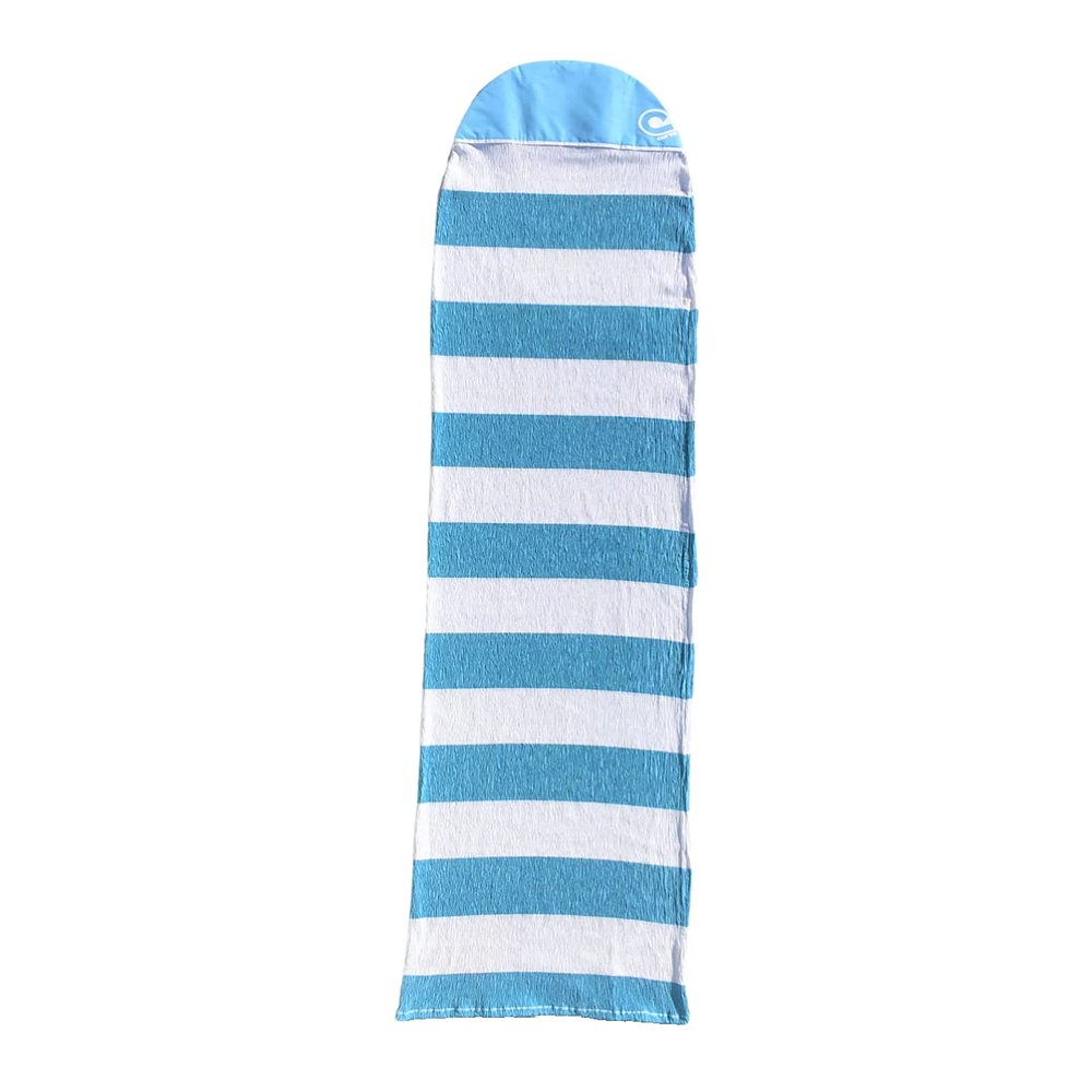 Stretch SUP Board Sock Cover for Paddle Boards - size 8'2 to 12'6 [CHOOSE COLOR] (Blue White Stripe, 10'0 Round)