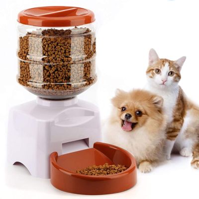 Automatic Cat Feeder 5.5L Auto Pet Dog Dry Food Dispenser for Cats and Small Dogs,Programmable Timer, Smart Electric Pet Feeder,Portion Control 1-3 Meals Per Day & 10S Voice Recorder,Orange