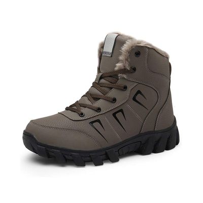 Plus velvet warm snow shoes thickened non-slip waterproof outdoor hiking shoes,Khaki,40
