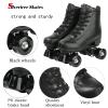 Silvertree Women's Roller Skates PU Leather High-top Roller Skates Four-Wheel Roller Skate Shiny Roller Skate for Women and Men Unisex view 2