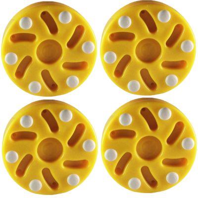 TronX S10 Inline Roller Official Hockey Pucks 4 Pack (Yellow)