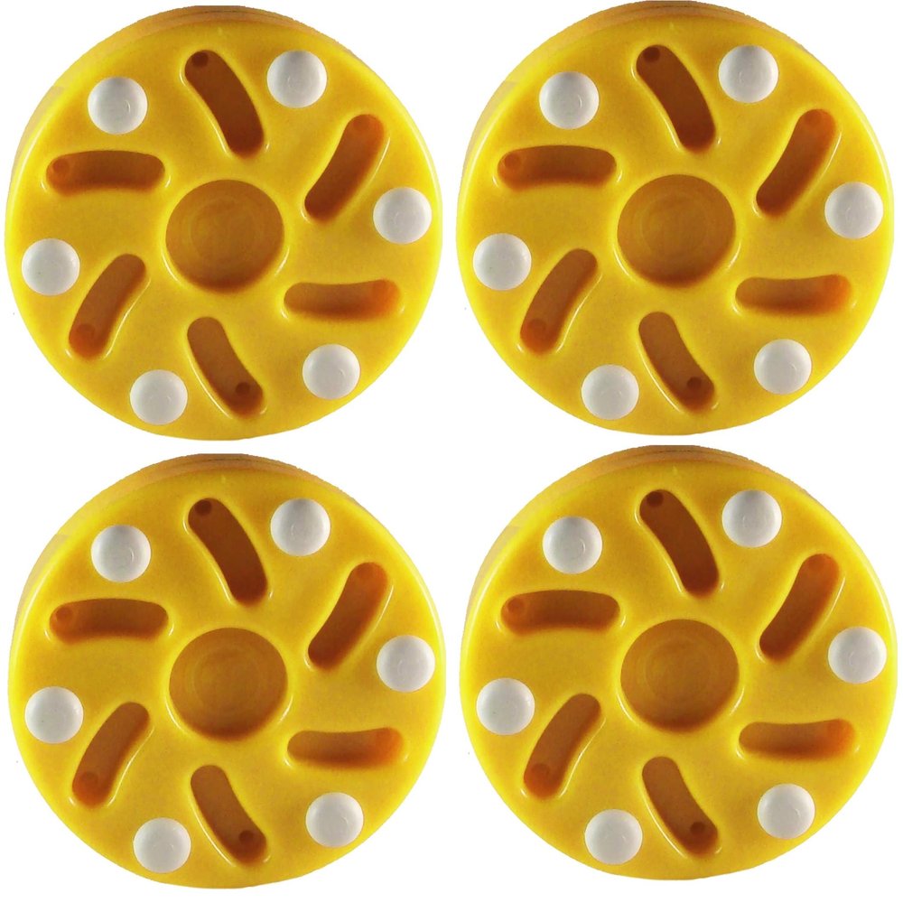 TronX S10 Inline Roller Official Hockey Pucks 4 Pack (Yellow)