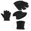 SATINIOR 3 Pairs Winter Fleece Gloves Kids Soft Warm Mitten for Boys Girls Full Fingers Outdoors Activities 5-12 Year(5-8 Years,Black, Grey) view 3