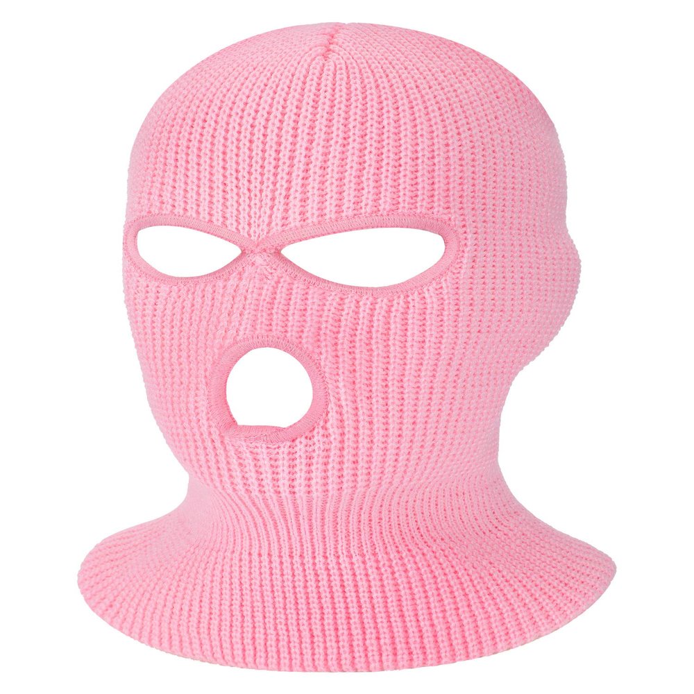 SATINIOR 3 Holes Full Face Cover Outdoor Balaclava Knitted Neck Gaiter Ski Mask for Sports Cycling (Pure Pink,Medium)