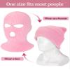 SATINIOR 3 Holes Full Face Cover Outdoor Balaclava Knitted Neck Gaiter Ski Mask for Sports Cycling (Pure Pink,Medium) view 4