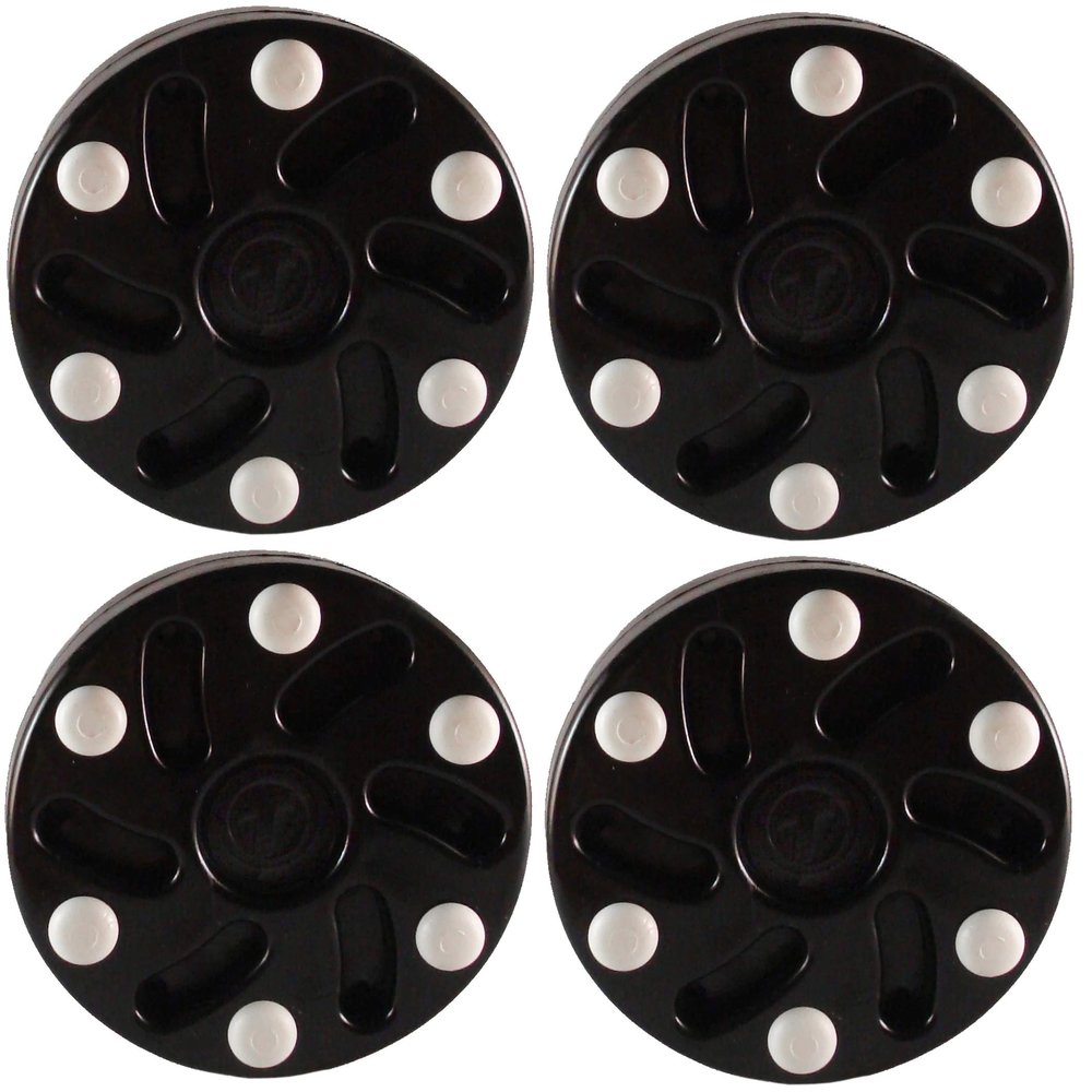 TronX S10 Inline Roller Official Hockey Pucks 4 Pack (Black)