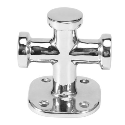 Boat Bollard Gorgeri Silver Boat Cleat Open Base Boat Cleat Marine Single Cross Bollard Mooring Bitt Cleat 316 Stainless Steel 62 x 63 x 83mm Deck Hardware for Boat Boat Deck Bollard