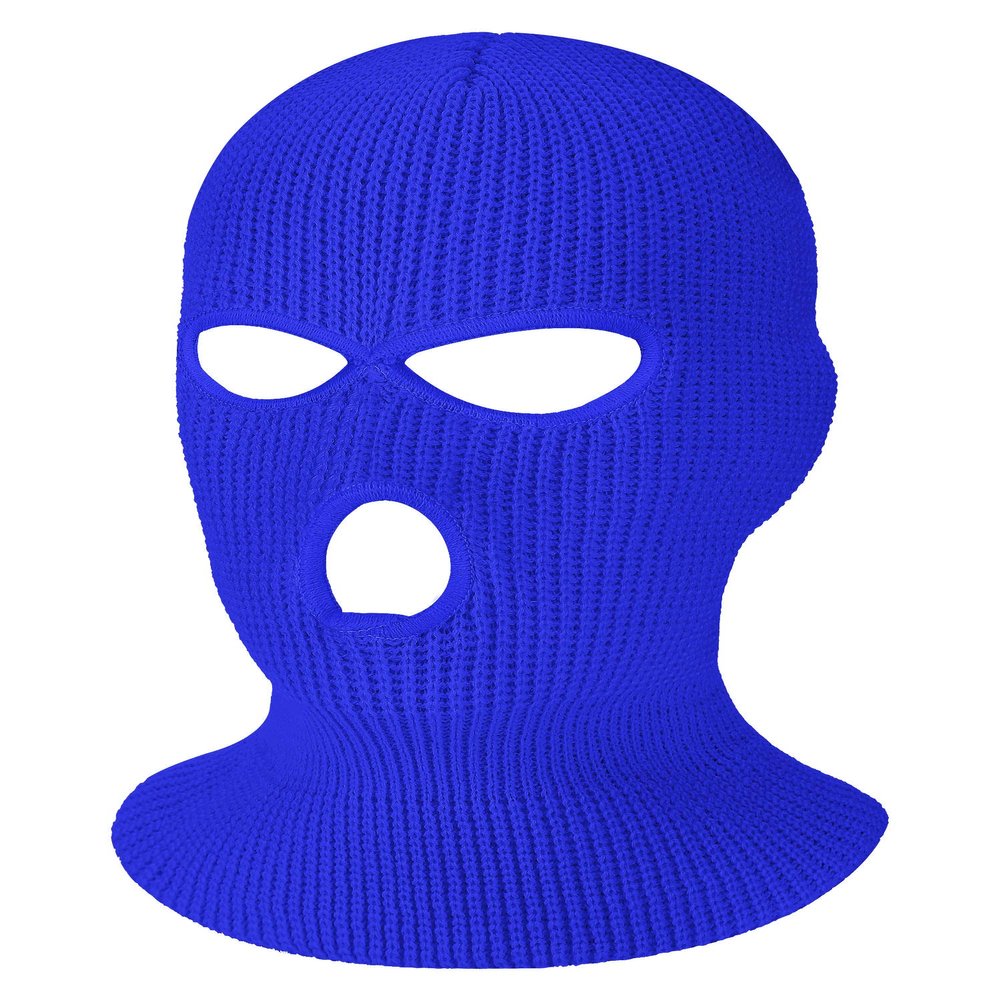 SATINIOR 3 Holes Ski Mask Full Face Cover Outdoor Balaclava Winter Knitted Neck Gaiter for Halloween Sports Cycling(Medium,Dark Blue)