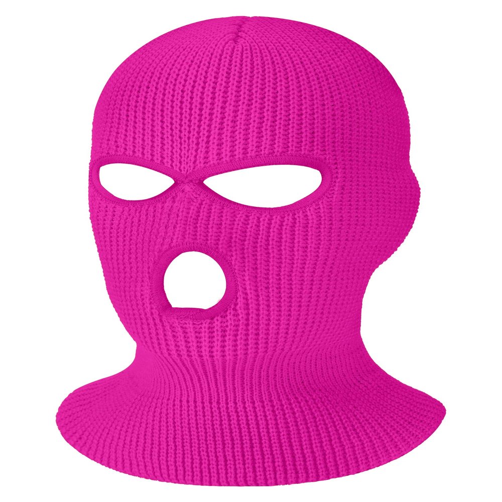 SATINIOR 3 Holes Ski Mask Full Face Cover Outdoor Balaclava Winter Knitted Neck Gaiter for Halloween Sports Cycling(Medium,Rosy)