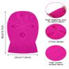 SATINIOR 3 Holes Ski Mask Full Face Cover Outdoor Balaclava Winter Knitted Neck Gaiter for Halloween Sports Cycling(Medium,Rosy) view 3