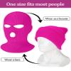 SATINIOR 3 Holes Ski Mask Full Face Cover Outdoor Balaclava Winter Knitted Neck Gaiter for Halloween Sports Cycling(Medium,Rosy) view 4