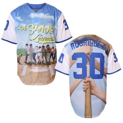 23 Bel Air Short Sleeve Benny 'The Jet' Rodriguez Jersey 30 The Sandlot Legends T Shirt 3D Print Fashion Baseball Jersey (30 Blue, Small)