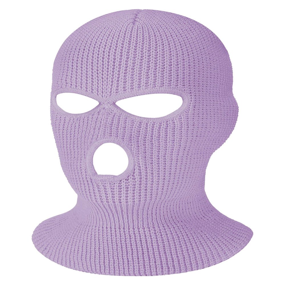 SATINIOR 3 Holes Full Face Cover Outdoor Balaclava Knitted Neck Gaiter Ski Mask for Sports Cycling (Pure Purple,Medium)