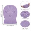 SATINIOR 3 Holes Full Face Cover Outdoor Balaclava Knitted Neck Gaiter Ski Mask for Sports Cycling (Pure Purple,Medium) view 3