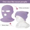SATINIOR 3 Holes Full Face Cover Outdoor Balaclava Knitted Neck Gaiter Ski Mask for Sports Cycling (Pure Purple,Medium) view 4