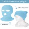 SATINIOR 3 Holes Ski Mask Full Face Cover Outdoor Balaclava Winter Knitted Neck Gaiter for Halloween Sports Cycling(Medium,Sky Blue) view 4