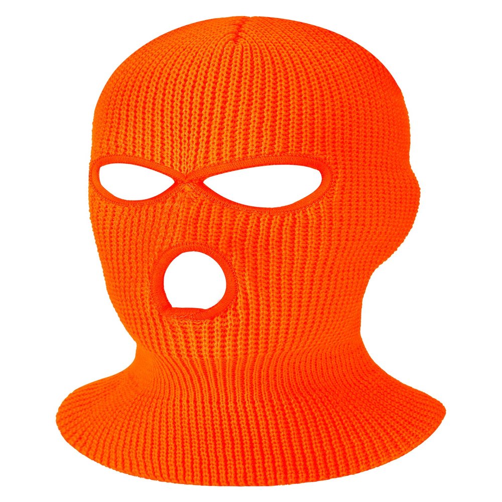 SATINIOR 3 Holes Ski Mask Full Face Cover Outdoor Balaclava Winter Knitted Neck Gaiter for Halloween Sports Cycling(Medium,Bright Orange)