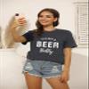 It's not a Beer Belly T Shirt Women Pregnancy Announcement Shirt Letter Print O Neck Top Tee Blouse (Medium, Black) view 2