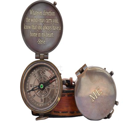 Personalized Compass Antique Compass Custom Gift Brass Compass Gift for Graduation, Anniversary, Baptism, Retirement, or Christmas - Vintage Style Working Compass (Only Compass)