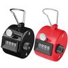 Hand Tally Counter 4 Digit Number Dual Clicker Golf Handy Convenient (Black and Red) view 1