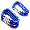 3" Aluminum Carabiner D Shape Buckle Pack, Keychain Clip, Spring Snap Key Chain Clip Hook Buckle (Blue (12 Pack)) view 4
