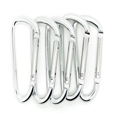 3" Aluminum Carabiner D Shape Buckle Pack, Keychain Clip, Spring Snap Key Chain Clip Hook Buckle (Silver (12 Pack))