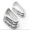 3" Aluminum Carabiner D Shape Buckle Pack, Keychain Clip, Spring Snap Key Chain Clip Hook Buckle (Silver (12 Pack)) view 2