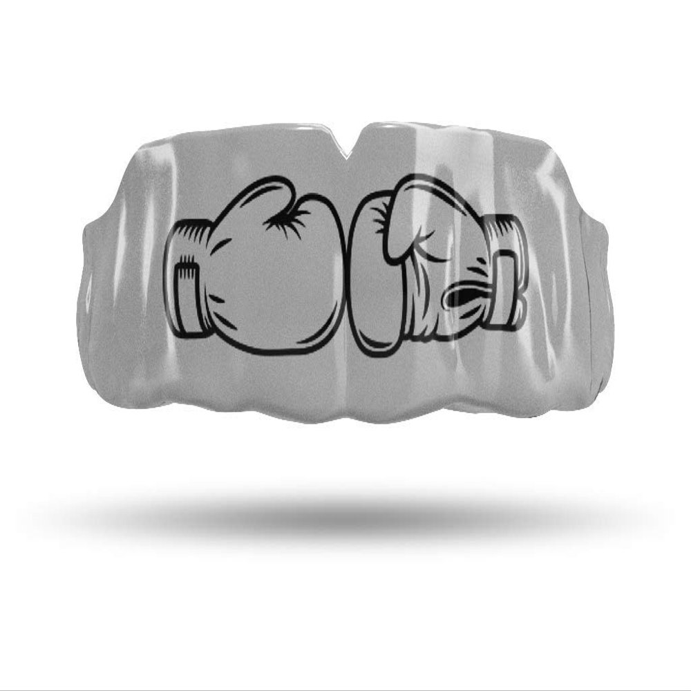 Impact Custom Professional All Sports Mouthguard with Trim for Gag Reflex Silver Gloves