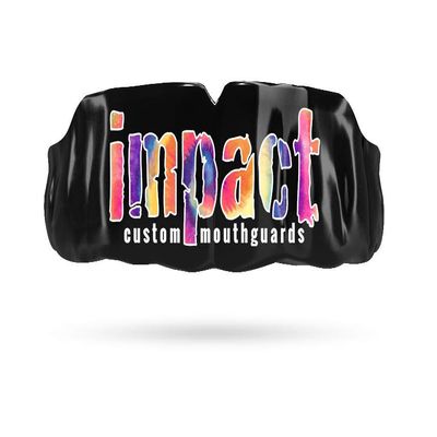 Impact Custom Professional MMA/Boxing/Muay Thai Mouthguard with Trim for Gag Reflex (Impact Logo Tie Dye Blk)