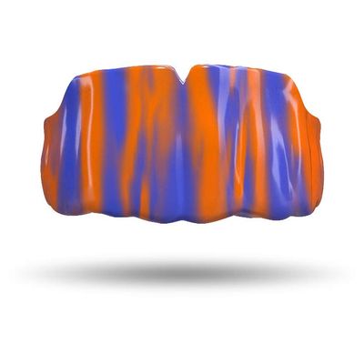 Impact Custom Professional All Sports Mouthguard with Trim for Gag Reflex (Blue & Orange Tie Dye)