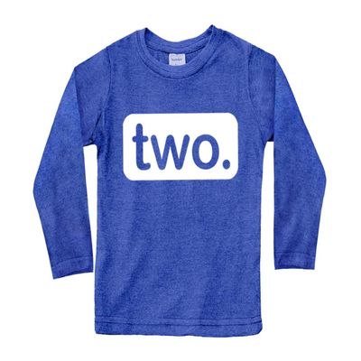 2nd Birthday Shirt boy 2 Year Old Toddler Kids Outfit Second Two t-Shirt Party (Charcoal Blue - Long Sleeve, 2 Years)