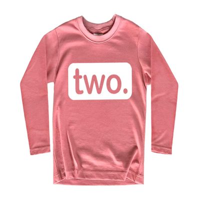 2nd Birthday Outfits for Toddler Girls Shirt 2 Year Old Girl Second Birthday Two (Mauve - Long Sleeve, 3 Years)