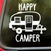 Minglewood Trading Green - Happy Camper Vinyl Decal - Camping Travel RV - Die Cut Decal - 15w x 16.5h inches view 2