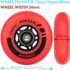 AOWESM Inline Skate Wheels 80mm 76mm 72mm 85a Outdoor Indoor Black Blue Red Roller Hockey Blades Replacement Wheels w/Bearings ABEC-9 and Floating Spacers (8-Pack) (Red, 80mm) view 4