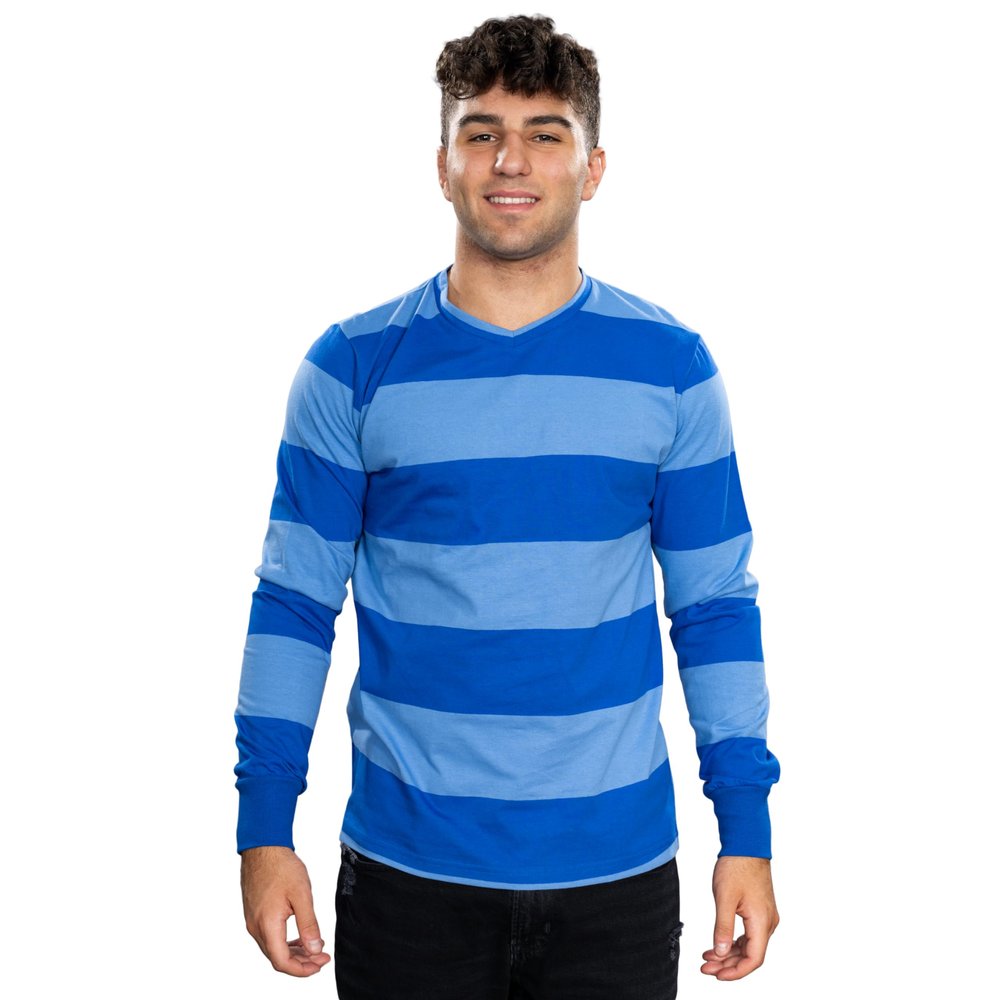 Costume Agent Blue & Detective Striped Long Sleeve T-Shirt Halloween Cosplay