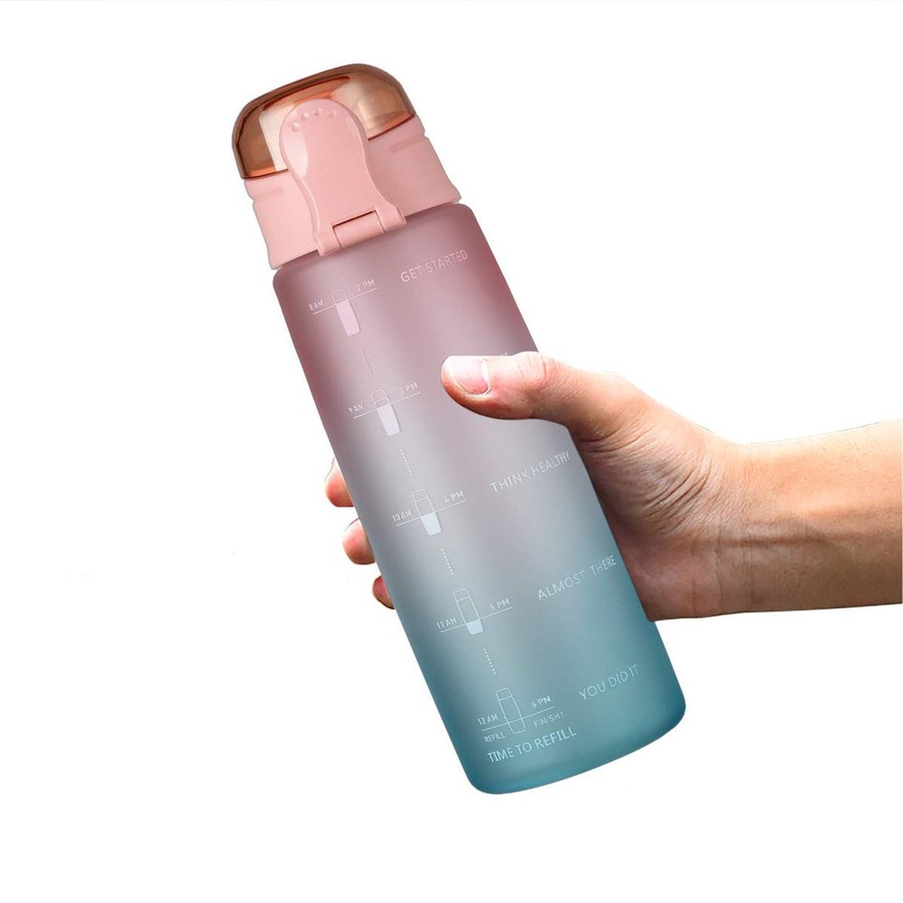 32 Ounces (About 937.2 Ml) Tritan Material Leak-Proof Bpa-Free Outdoor Sports Water Bottle with Time Stamp Can Ensure You Drinking Water All Day Suitable for Fitness and Sports Outdoor Enthusiasts