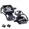 Spin Bike Pedals Indoor Cycling Pedals Dual Platform Bike Pedals (Only Black Strap Support) Hybrid Pedal with Clips and Straps Suitable for Spin Bike Compatible with Shimano SPD Peloton Bike Pedals view 1